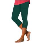 Breaise Capri Leggings For Women Scalloped Hem Slim Fitted Workout Pants Stretchy Seamless Compression Capri Pants