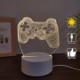 1pc Game Controller 3D Nightlight Game Player Collection Gift Nightlight USB Interface Warm Light Atmosphere Decorative Light Thanksgiving Valentine's Day Birthday Holiday