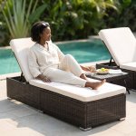 Outdoor Garden Lounge Daybed Wicker Deck Bed