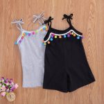 Black Rainbow Pom Pom Jumpsuit 5-6Y