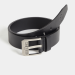 Men&apos S Black Branded Prong Belt