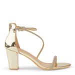 Goldair Gold Ankle Buckle Block Heels