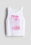 Ribbed Vest Top - White Mean Girls