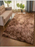 Smte 200 150 Brown With Beige Shade Foldable Fluffy Shaggy Rug With Keychain
