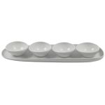 Omada - Irregular Plate With 4 Bowls White