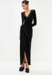 Sissy Boy Wrap Velvet Maxi - Jet Black