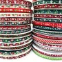 5 Yards 10MM Christmas Ribbon Printed Grosgrain Ribbons For Gift Wrapping Wedding Decoration Hair Bows Diy