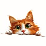 Adorable Orange Kitten Iron-on Heat Transfer Decal - Diy T-Shirt & Pillow Customization Polyester Craft Sticker For Clothing And