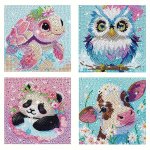 Diamond Art Painting Art Kit Diy Cartoon Animal Rhinestone Art Mosaic Set Suitable For Beginners 5D Full Diamond Art Painting Ki