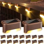 4 8 12 16PCS Solar Powered Step Lights Fence Lights Railing Lights Outdoor LED Lights Courtyard Decorative Wall Lights