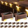 4/8/12/16PCS Solar Powered Step Lights Fence Lights Railing Lights Outdoor LED Lights Courtyard Decorative Wall Lights