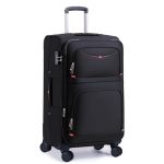 Roplus Softside Expandable Luggage With 4 Spinner Wheels Durable Checked-luggage Suitcase Black 31-INCH