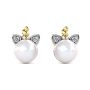 DESTINY Unicorn Pearl Earrings With Swarovski Crystals