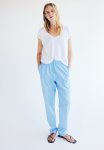 Linen-blend Joggers - Light Blue