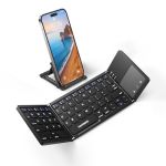 Samsers Foldable Bluetooth Keyboard With Touchpad - Portable Wireless Keyboard With Holder Rechargeable Full Size Ultra Slim Poc