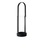 Lantern: Glass Candle Holder In Black Steel Frame Nero L 53CM