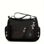 Nylon Crossbody Bag Casual Shoulder Bag Trendy Zipper Purse