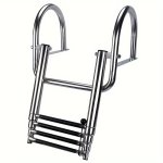Marinex Marine Hardware Accessories Stainless Steel Marine Ladder Yacht Speedboat Concealed Folding Ladder Arched Handrails Tele