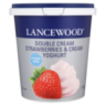 Lancewood Strawberries & Cream Flavoured Double Cream Yoghurt No Sugar Added 1KG