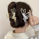 1PC Fairy Design Hair Claw Rhinestone Decor Banana Clip Elegant Hairgrip Non Slip Hair Accessory