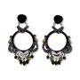 Women Black White Perspex Drop & Dangle Earrings