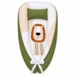 Boho Emerald Sitting Lion With Rainbow Baby Nest Pod Newborn Lounger
