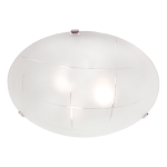 400MM Metal Base Ceiling Light Fitting With Patterned Frosted Glass And Chrome Clips