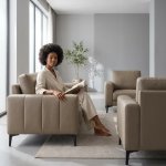 Modern 3-PIECE Upholstered Lounge Suite - Black