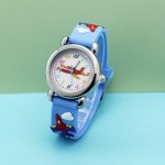 Cute Cartoon 3D Airplane Boys Silicone Quartz Watch