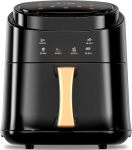 8L Digital Touchscreen Air Fryer 1400W Rapid Air Circulation Familysize 4 Presets Nonstick Dishwashersafe Basket White