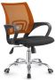 Tocc Zippy Netting Back Typist Office Chair With Chrome Base - Black&orange