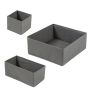 3 Piece Multifunctional Storage Boxes - Grey