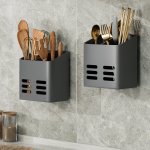 Versatile Wall-mounted Storage Organizer For Bathroom - Detachable & Washable Toothbrush Shaver And Comb Holder