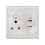 Ausma Linkqnet USB Wall Socket With 3 Prongs