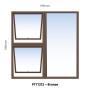 Top Hung Aluminium Window Bronze PTT1212 2 Vent W1200MM X H1200MM