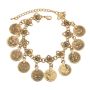 Vintage Bohemian Coin Tassel Chain Bracelet / Anklet Antique Bronze