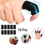 10PCS Finger Arthritis Sleeves Elastic Thumb Splint Support Protector Finger Compression Sleeve For Arthritis Joint Breathable F