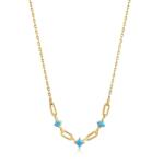 Turquoise Gold Link Necklace
