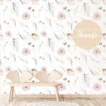 Floral Medley Wallpaper - 1.2M Wide X 3M High Non-adhesive Requires Wallpaper Glue