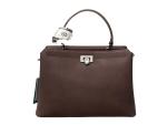 Chrisbella Top-handle Bag With Scarf- Dark Brown