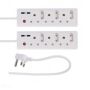 6 Way Multi-plug With 2 USB 2 Pack