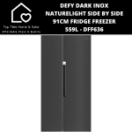 Defy Dark Inox Naturelight Side By Side 91CM Fridge Freezer - 559L DFF636
