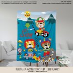 Fleece Blanket Blue Bear Construction Street