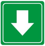 Parrot Green Arrow Symbolic Sign Printed On White Acp 150X150MM SN4115