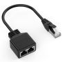 Ethernet Splitter 1 To 2 RJ45 Connector Network Internet Extension Adapter