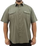 Mens Short Sleeve Bush Shirt - 10XL Olive