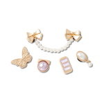 Purple Pearl Gold 5 Pack Jibbitz - Multi Osfa