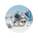 Plate Dia 33CM With Kids And Sleigh
