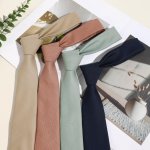 Slim 6.1 Cm Hand-tied Narrow Tie - Men's Fashion Solid Color Polyester Woven Fabric