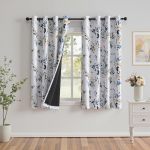 Mysky Home 95% Blackout Floral Curtains 63 Inch Long 2 Panels For Bedroom Living Room Flower Patterned Room Darkening Thermal In